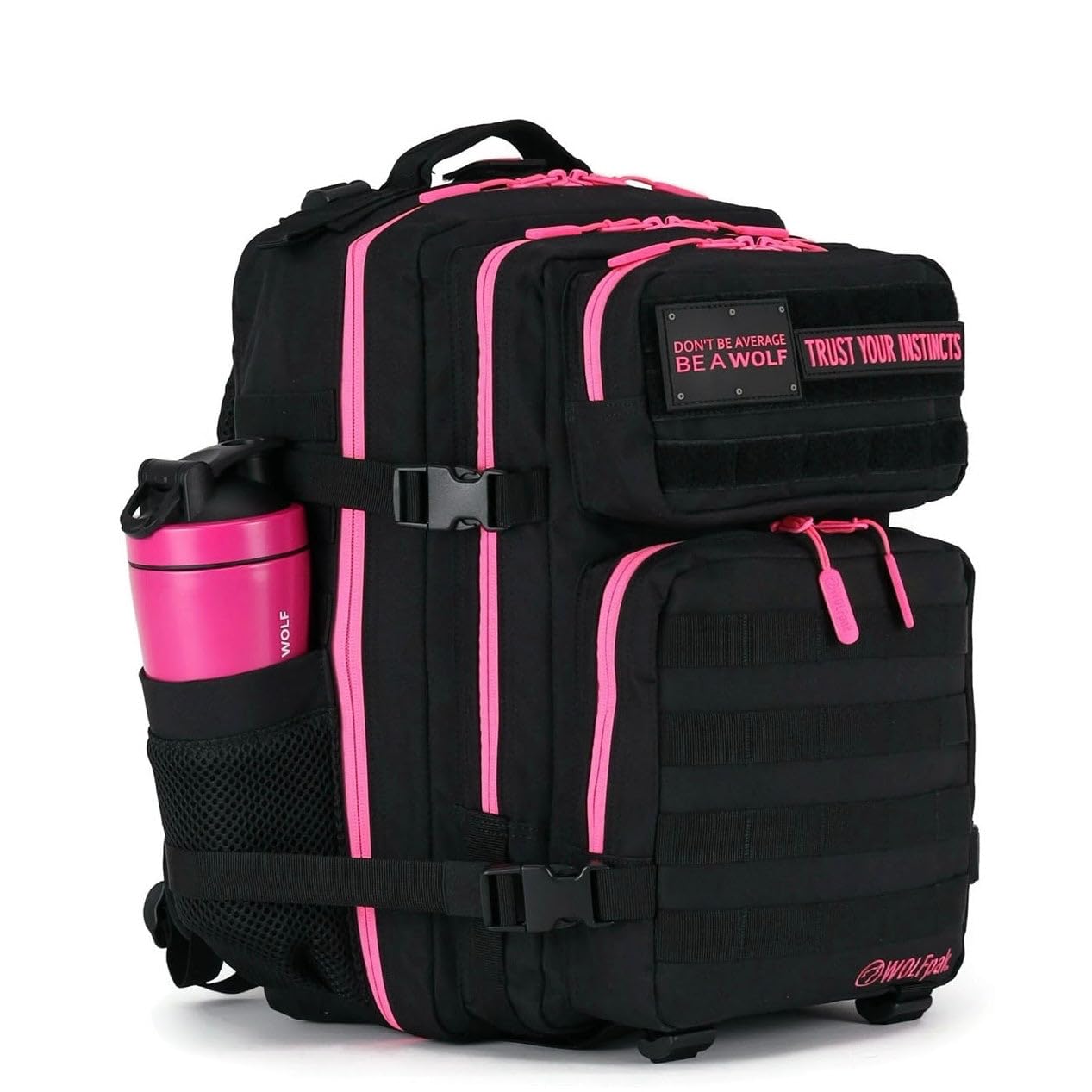 WOLFpak Mochila 35L, Negro con rosa neón, Talla única, Mochila