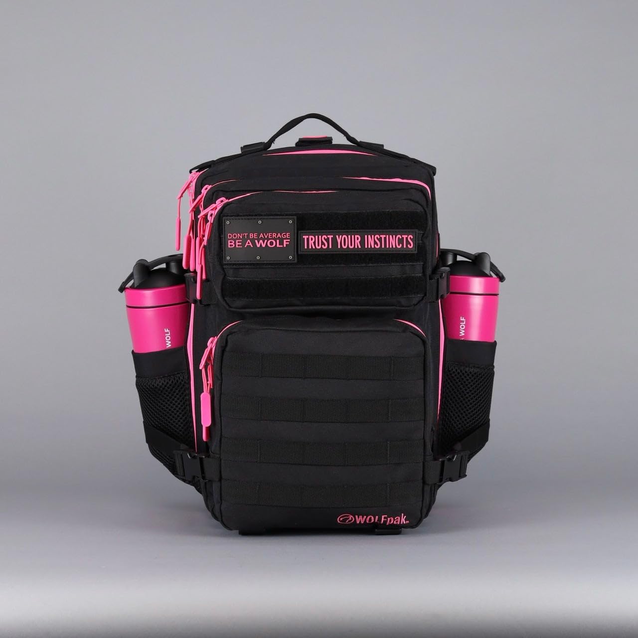 WOLFpak Mochila 35L, Negro con rosa neón, Talla única, Mochila