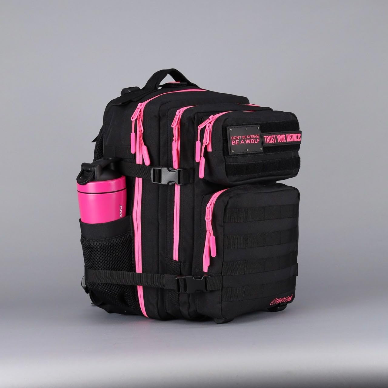 WOLFpak Mochila 35L, Negro con rosa neón, Talla única, Mochila