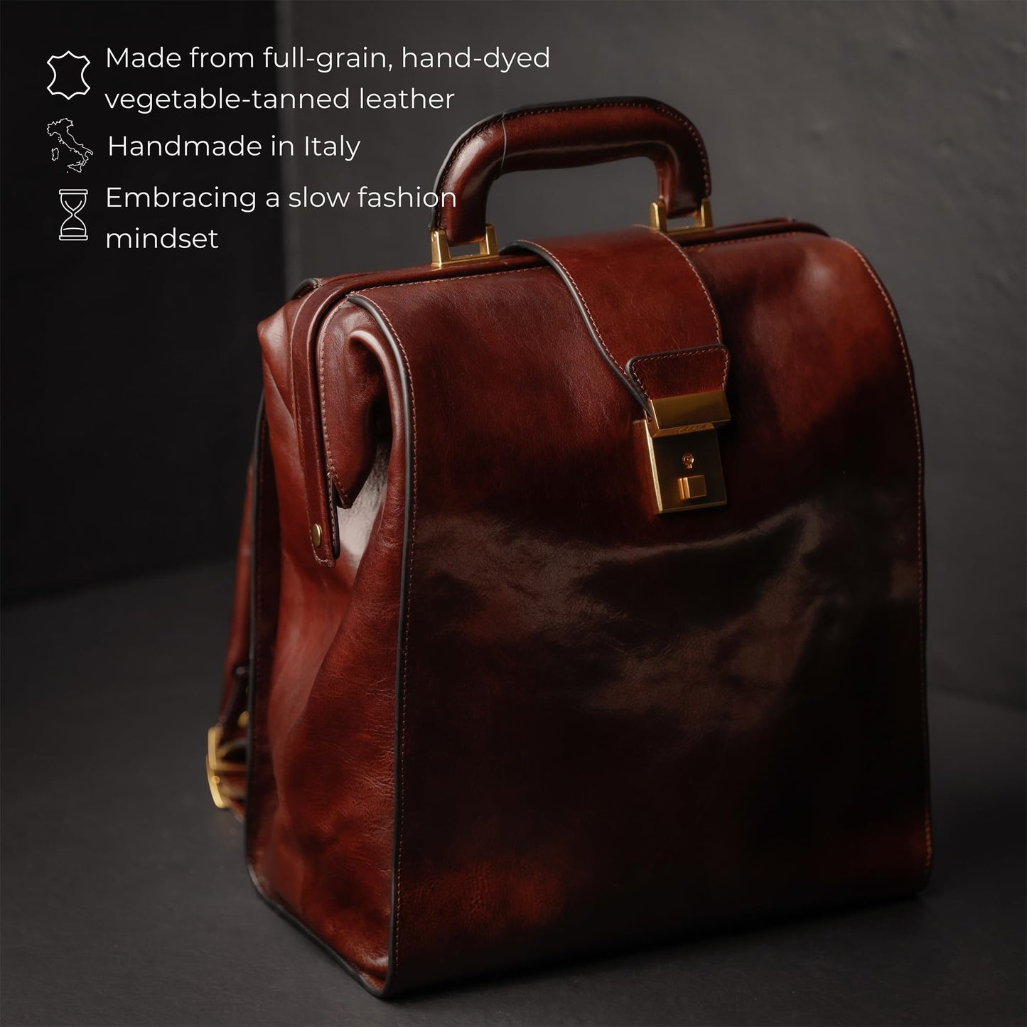 Time Resistance Mochila de Cuero - Mochila de Negocios para Portátiles de hasta 15” - Urbana Estilosa para Hombres y Mujeres - Bolsa de Viaje Unisex de Mano (Marrón)