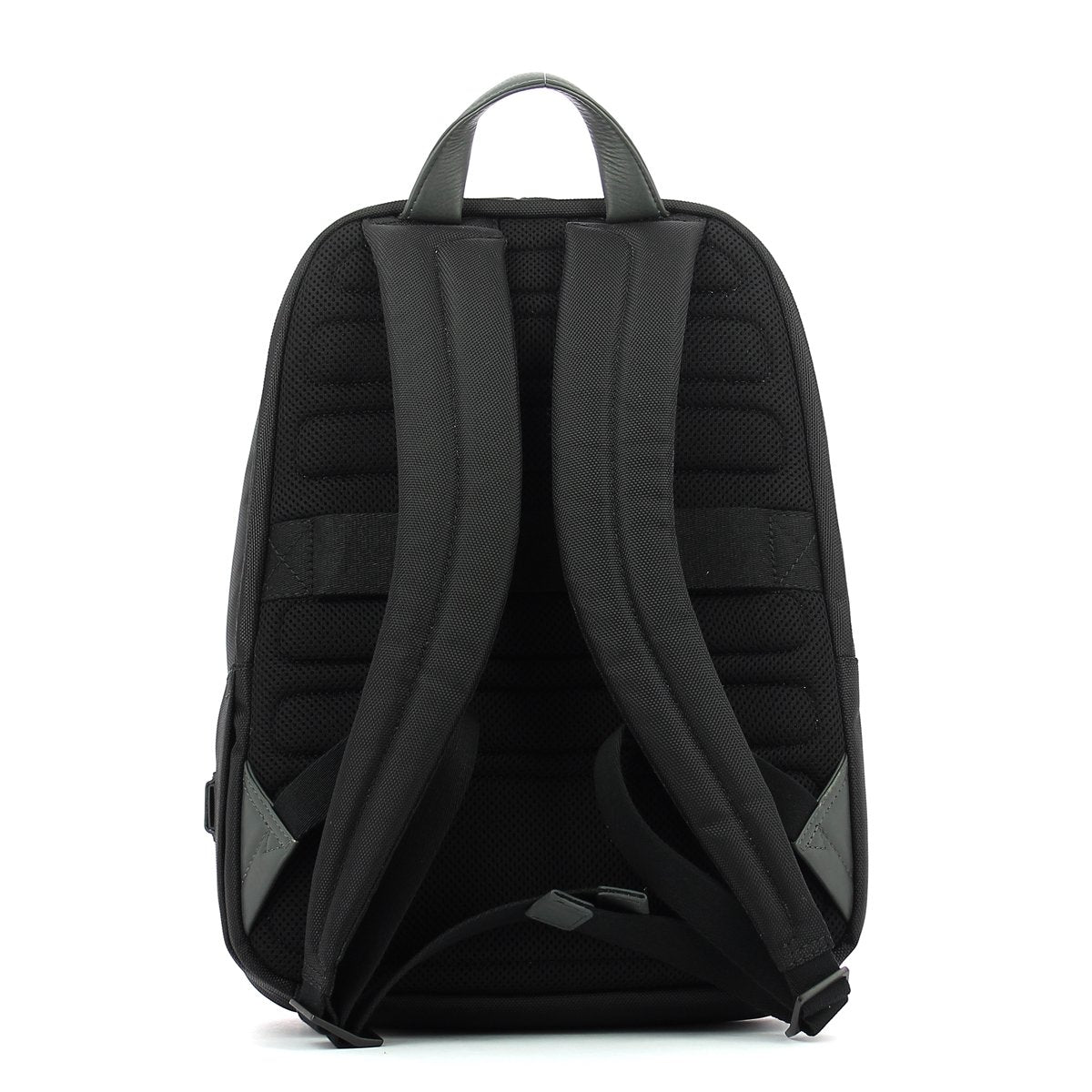 PIQUADRO Unisex Pc 14" Mochila, Negro, 14, Cuero y tela