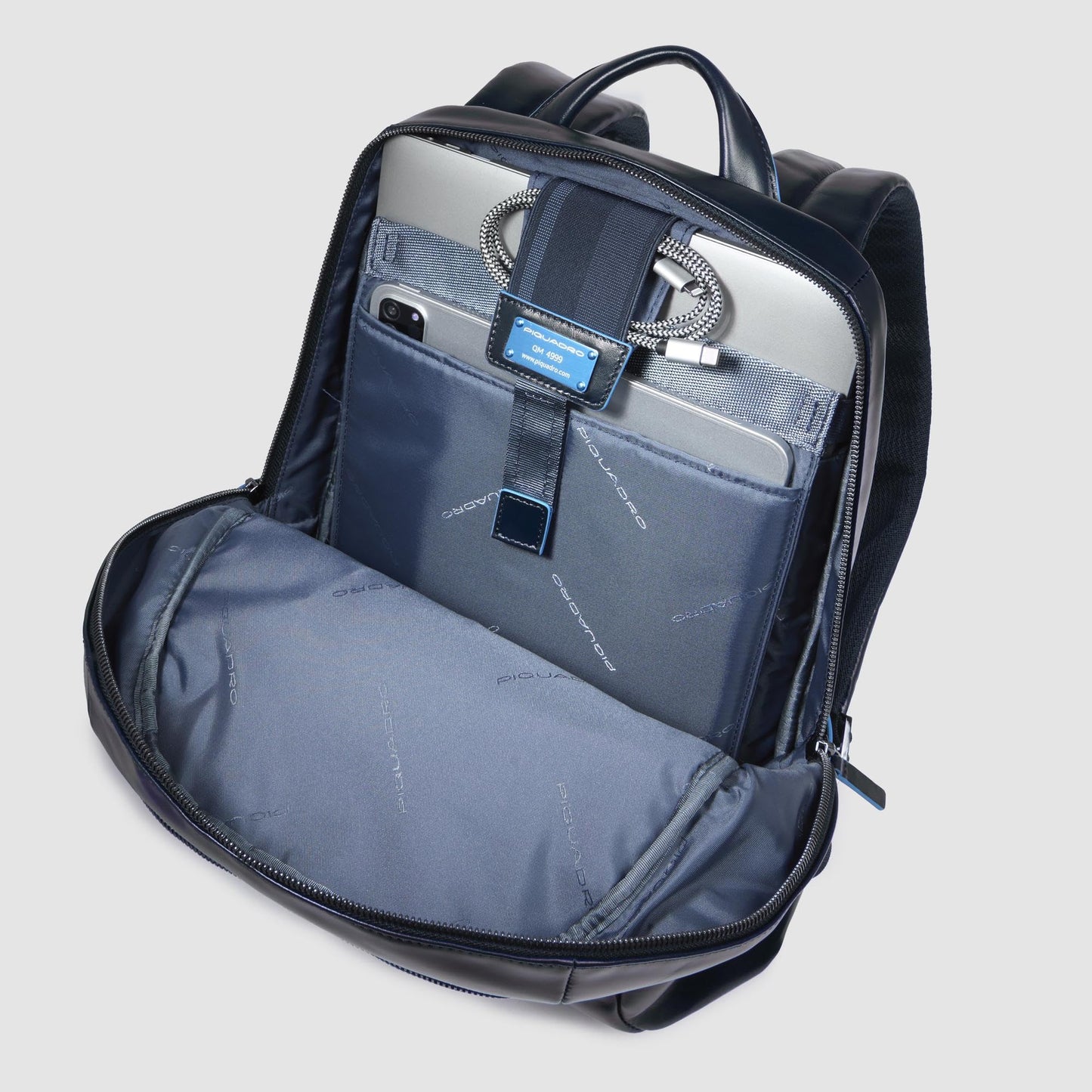 Piquadro Mochila Escolar, Azul