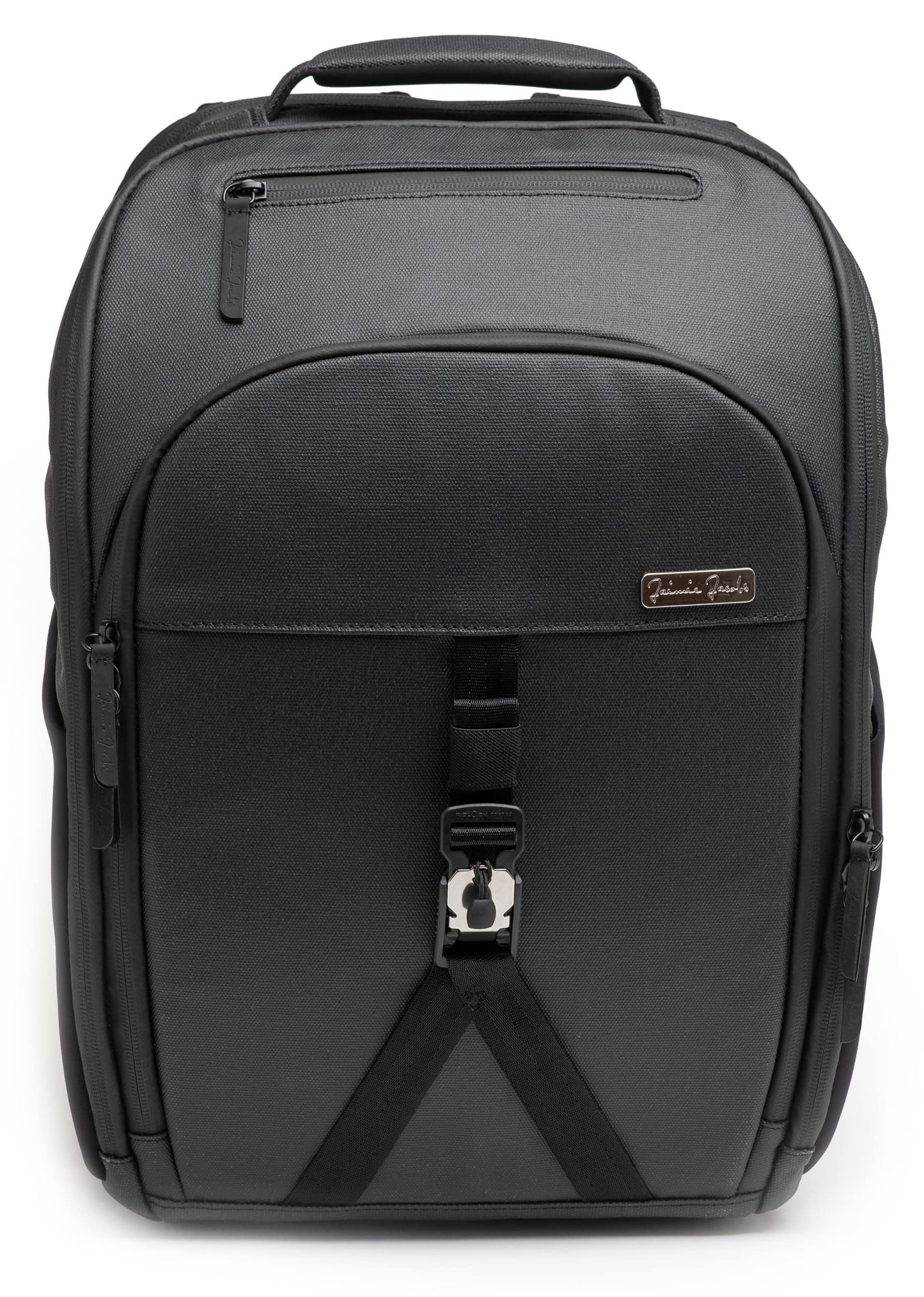 Jaimie Jacobs mochila inteligente con compartimento para portátil de hasta 16,1 pulgadas función maleta ampliable hasta 30 litros (Negro)