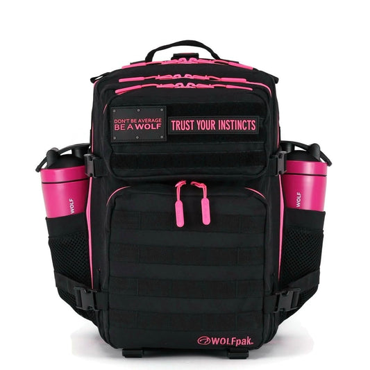WOLFpak Mochila 35L, Negro con rosa neón, Talla única, Mochila