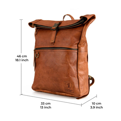 Berliner Bags Mochila de cuero Utrecht Mochila para portátil para hombres y mujeres Marrón Vintage (Marrón XL)