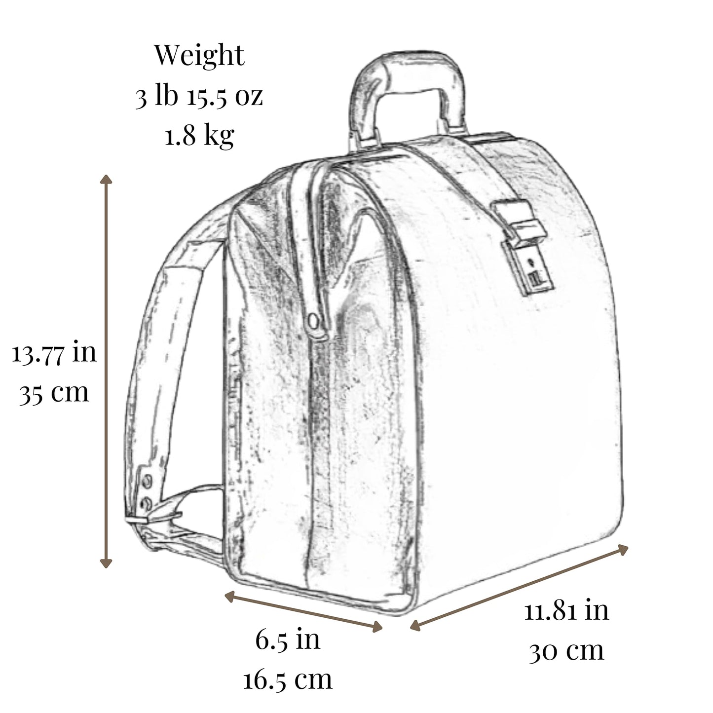 Time Resistance Mochila de Cuero - Mochila de Negocios para Portátiles de hasta 15” - Urbana Estilosa para Hombres y Mujeres - Bolsa de Viaje Unisex de Mano (Marrón)