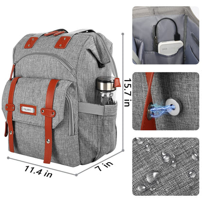 Mochila para laptop para mujer, mochila de computadora de 15.6 pulgadas, bolsa de trabajo para doctor, profesor, bolsa de libros, parte superior ancha, resistente al agua, bolsa de hombro casual con