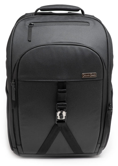 Jaimie Jacobs mochila inteligente con compartimento para portátil de hasta 16,1 pulgadas función maleta ampliable hasta 30 litros (Negro)